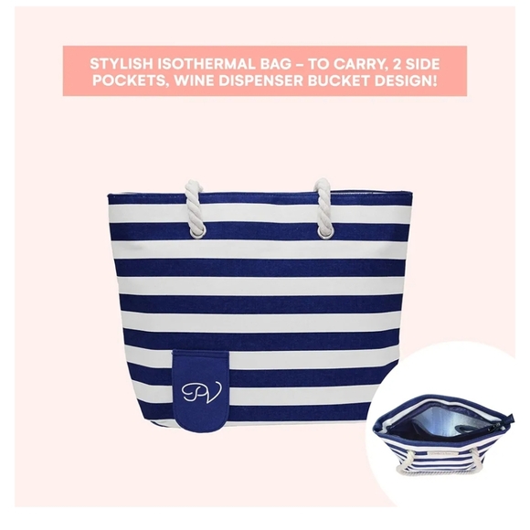 Porto Vino Canvas Wine Tote Bag with Hidden Spout & Dispenser Flask, One Size - Picture 8 of 15